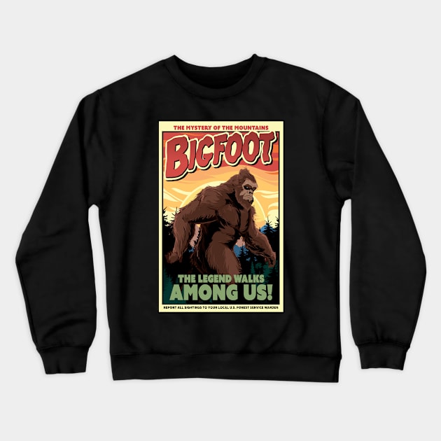 Bigfoot Crewneck Sweatshirt by CuddleswithCatsArt